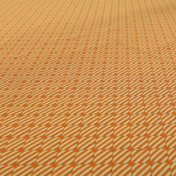 Orange Beige Colour Geometric Stripe Pattern Chenille Upholstery Fabric JO-1155 - Roman Blinds