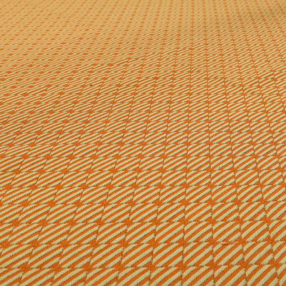 Orange Beige Colour Geometric Stripe Pattern Chenille Upholstery Fabric JO-1155 - Made To Measure Curtains