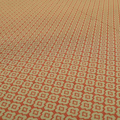 Red Beige Colour Medallion Uniformed Pattern Chenille Upholstery Fabric JO-1156 - Roman Blinds