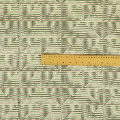 3D Effect Triangle Pattern Cream Grey Pink Colour Furnishing Upholstery Fabric JO-1159 - Roman Blinds
