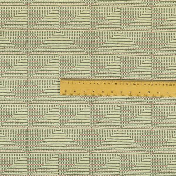 3D Effect Triangle Pattern Cream Grey Pink Colour Furnishing Upholstery Fabric JO-1159 - Made To Measure Curtains