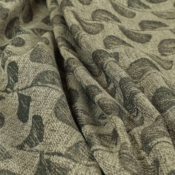 Grey Brown Coloured Vertical Pattern Chenille Furnishing Upholstery Fabric JO-1162