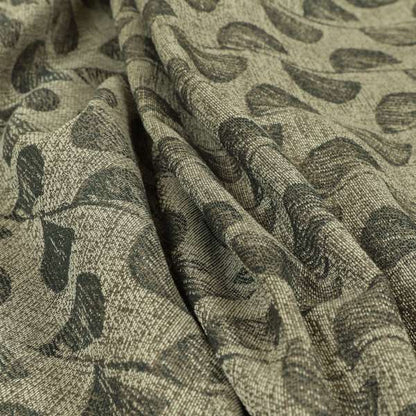 Grey Brown Coloured Vertical Pattern Chenille Furnishing Upholstery Fabric JO-1162 - Made To Measure Curtains