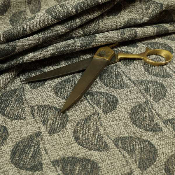 Grey Brown Coloured Vertical Pattern Chenille Furnishing Upholstery Fabric JO-1162 - Made To Measure Curtains