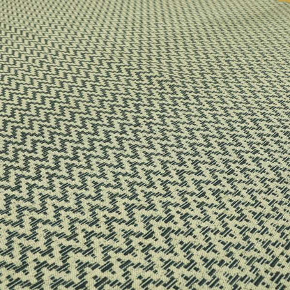 Cream Navy Blue Coloured Chevron Striped Chenille Furnishing Upholstery Fabric JO-1164 - Made To Measure Curtains