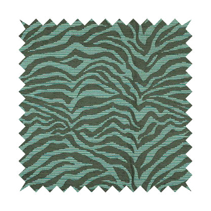 Zebra Stripe Pattern Grey Blue Colour Chenille Upholstery Fabric JO-1167 - Handmade Cushions