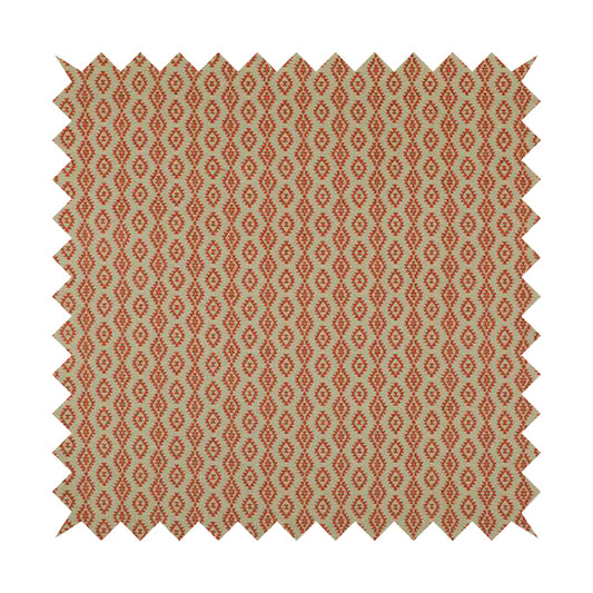 Red Beige Colour Striped Uniformed Pattern Chenille Upholstery Fabric JO-1168