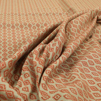 Red Beige Colour Striped Uniformed Pattern Chenille Upholstery Fabric JO-1168 - Roman Blinds