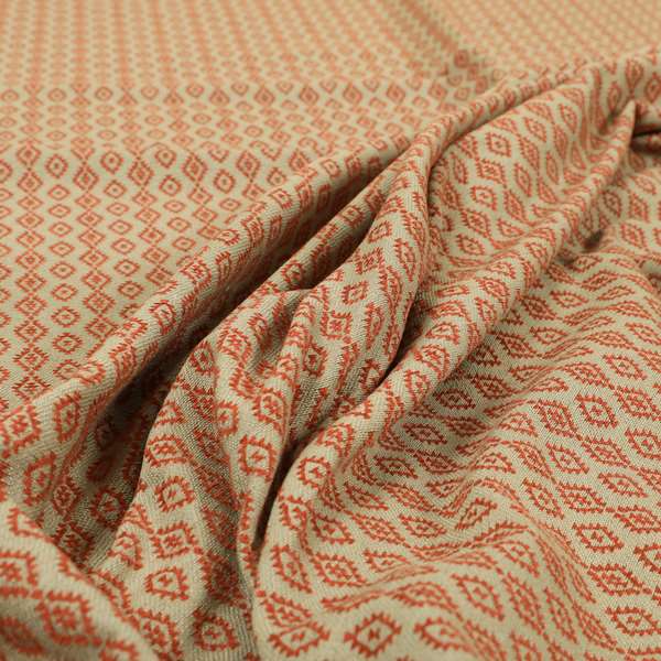 Red Beige Colour Striped Uniformed Pattern Chenille Upholstery Fabric JO-1168 - Made To Measure Curtains