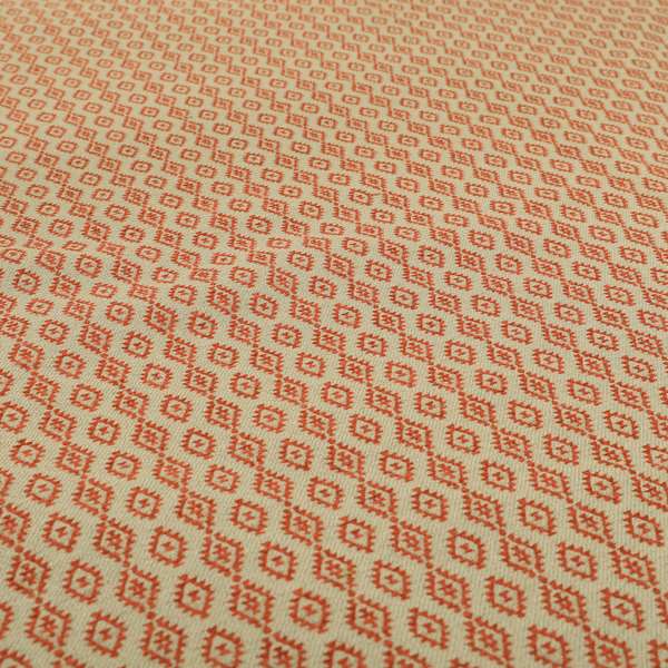 Red Beige Colour Striped Uniformed Pattern Chenille Upholstery Fabric JO-1168 - Made To Measure Curtains