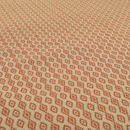 Red Beige Colour Striped Uniformed Pattern Chenille Upholstery Fabric JO-1168 - Made To Measure Curtains