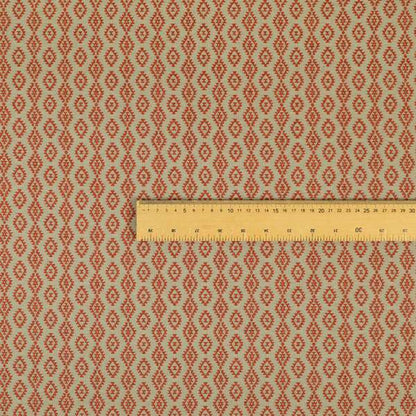 Red Beige Colour Striped Uniformed Pattern Chenille Upholstery Fabric JO-1168 - Made To Measure Curtains