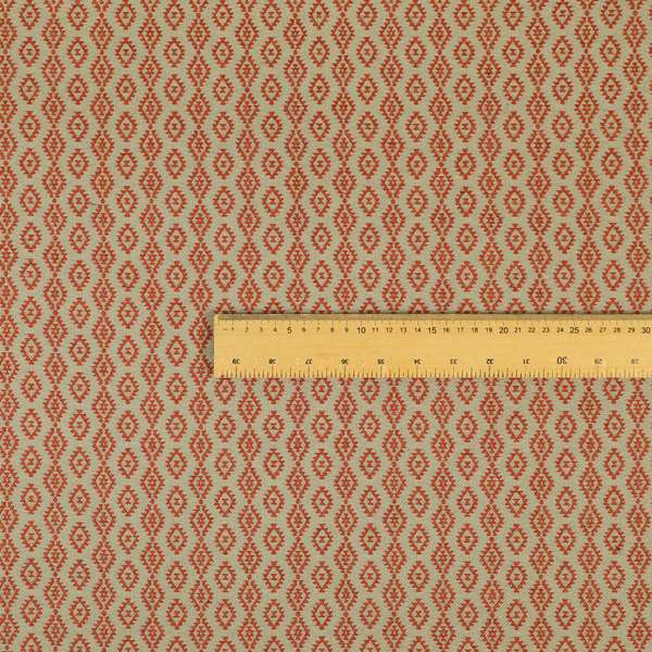 Red Beige Colour Striped Uniformed Pattern Chenille Upholstery Fabric JO-1168 - Handmade Cushions