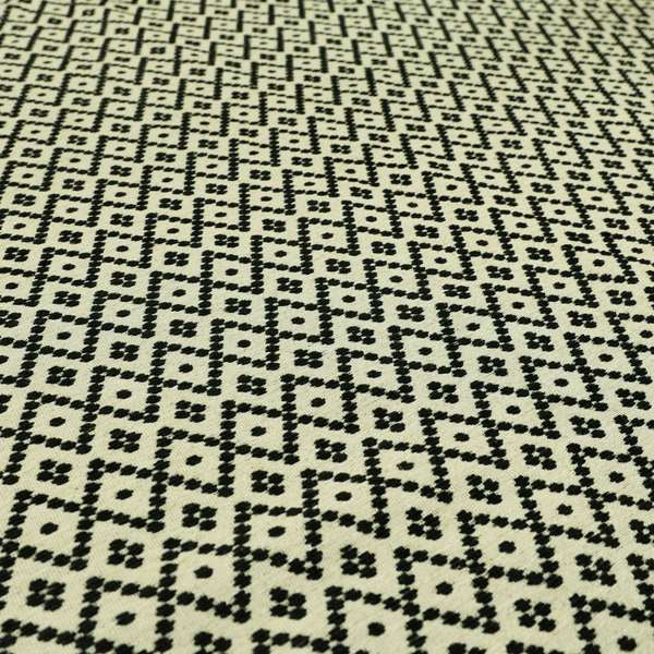 Uniform Theme Pattern Black Beige Colour Soft Chenille Furnishing Fabric JO-1170 - Made To Measure Curtains