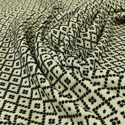 Uniform Theme Pattern Black Beige Colour Soft Chenille Furnishing Fabric JO-1170 - Handmade Cushions