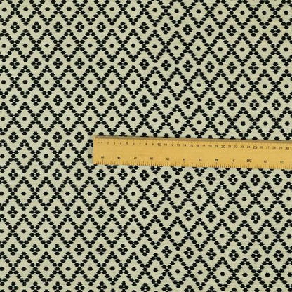 Uniform Theme Pattern Black Beige Colour Soft Chenille Furnishing Fabric JO-1170 - Made To Measure Curtains