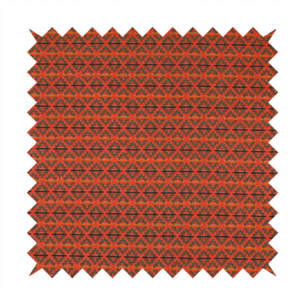 Red Grey Purple Orange Colour Medallion Uniformed Pattern Upholstery Fabric JO-1171 - Made To Measure Curtains