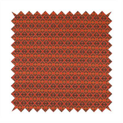 Red Grey Purple Orange Colour Medallion Uniformed Pattern Upholstery Fabric JO-1171 - Made To Measure Curtains