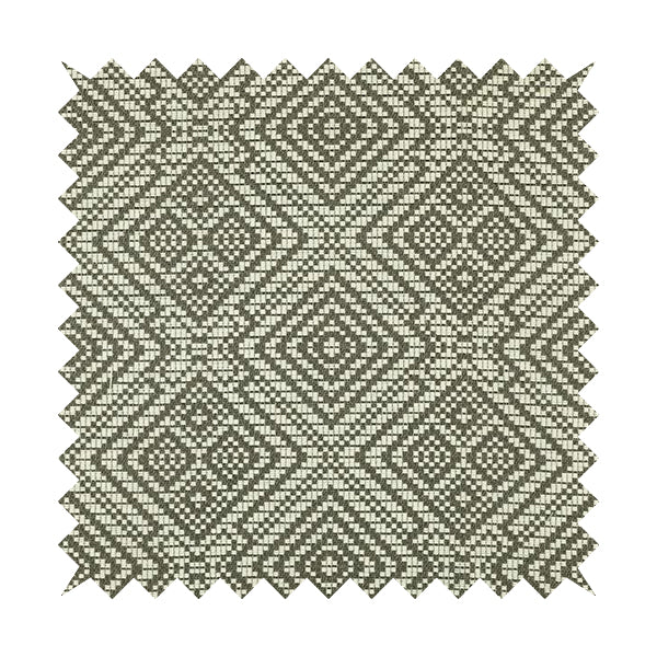 Brown Cream Colour Geometric Pattern Soft Furnishing Upholstery Fabric JO-1177 - Roman Blinds