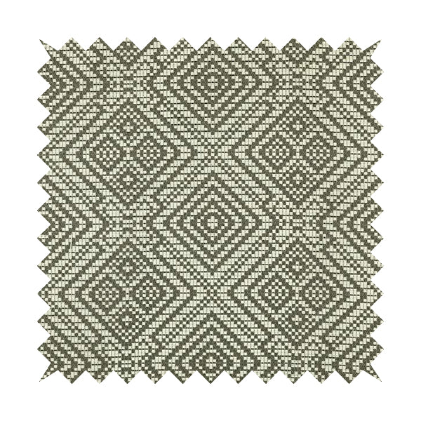 Brown Cream Colour Geometric Pattern Soft Furnishing Upholstery Fabric JO-1177