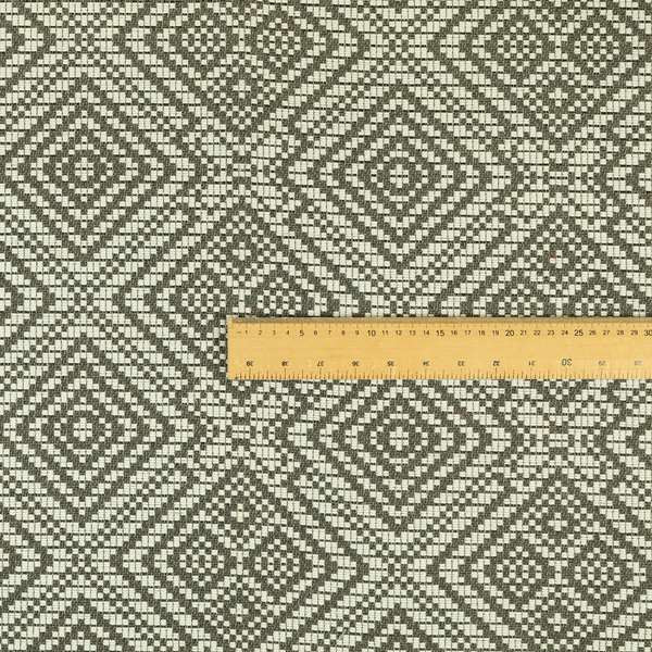 Brown Cream Colour Geometric Pattern Soft Furnishing Upholstery Fabric JO-1177 - Made To Measure Curtains