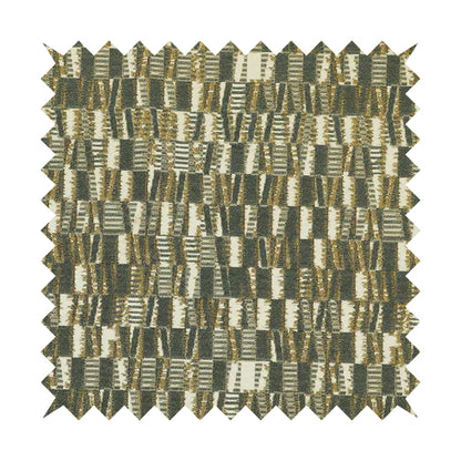 Grey Yellow Colour Geometric Pattern Upholstery Fabric JO-1178 - Made To Measure Curtains