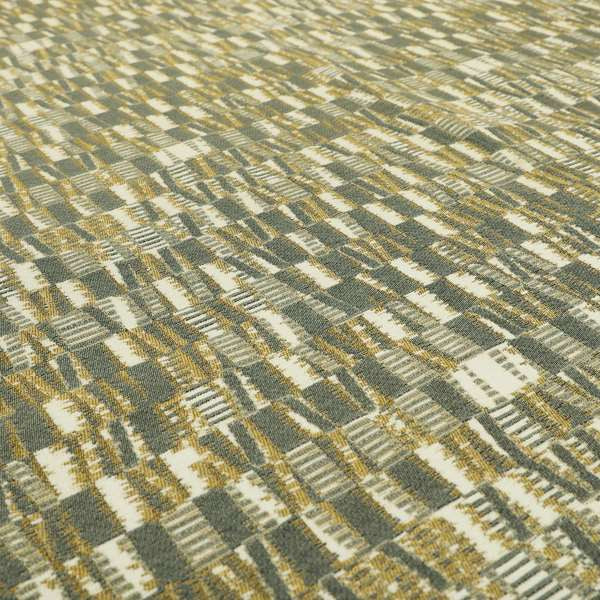 Grey Yellow Colour Geometric Pattern Upholstery Fabric JO-1178