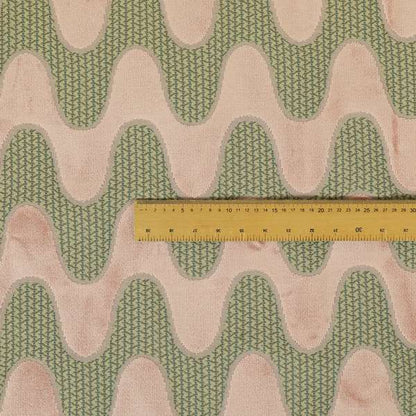 Vertical Wave Pattern Stripe Pink Colour Velvet Upholstery Fabric JO-1183 - Handmade Cushions