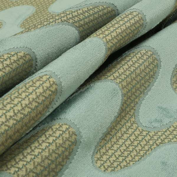 Vertical Wave Pattern Stripe Blue Colour Velvet Upholstery Fabric JO-1184 - Roman Blinds