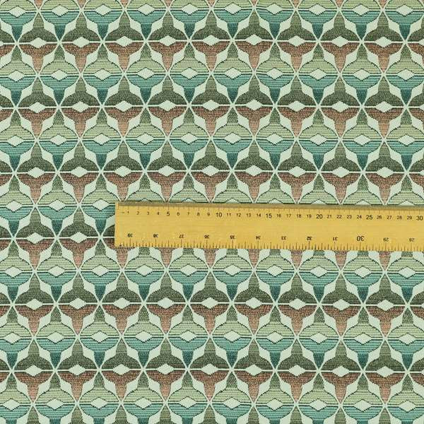 Colourful Geometric Pattern Chenille Upholstery Furnishing Fabric JO-1185 - Made To Measure Curtains