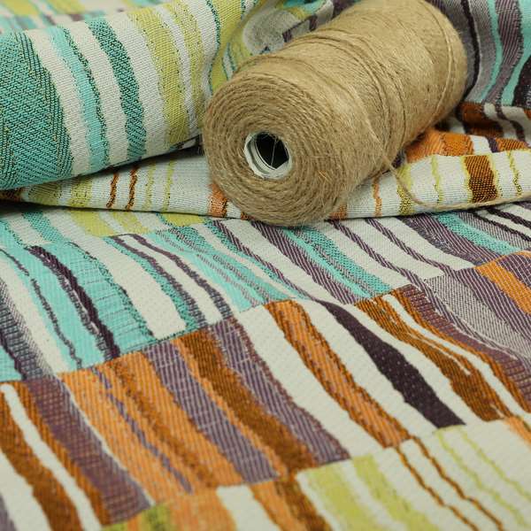 Geometric Modern Pastel Coloured Tones Chenille Material Upholstery Fabric JO-1187 - Roman Blinds