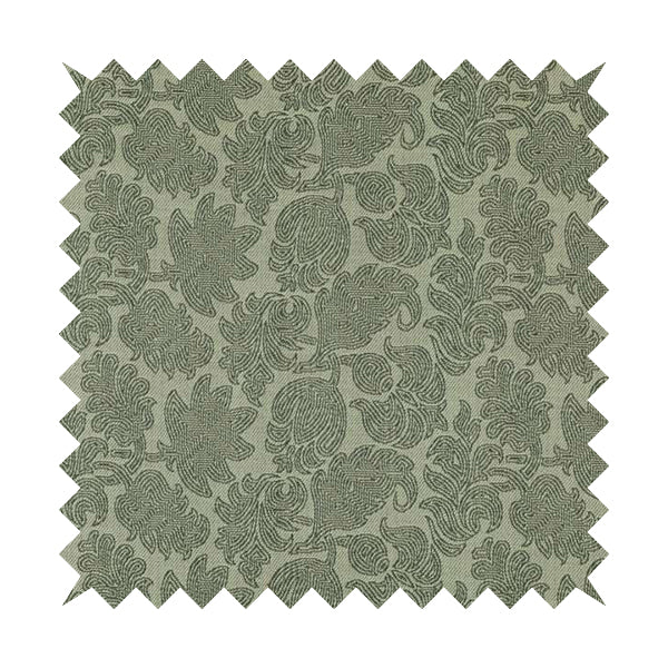 Grey Brown Coloured Floral Swirl Pattern Chenille Furnishing Upholstery Fabric JO-1189 - Roman Blinds