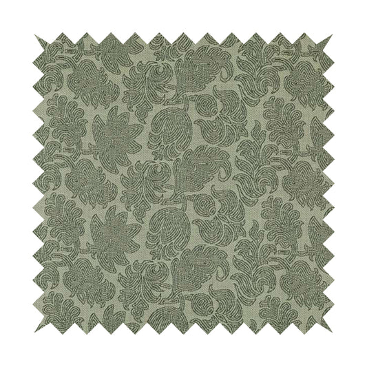 Grey Brown Coloured Floral Swirl Pattern Chenille Furnishing Upholstery Fabric JO-1189