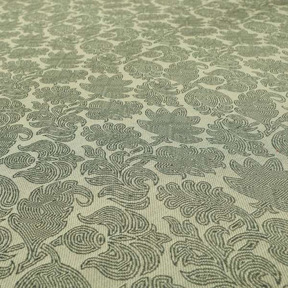 Grey Brown Coloured Floral Swirl Pattern Chenille Furnishing Upholstery Fabric JO-1189 - Handmade Cushions
