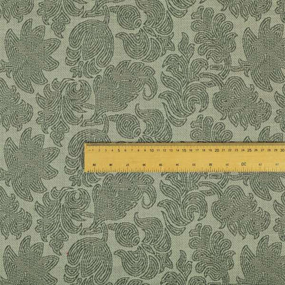 Grey Brown Coloured Floral Swirl Pattern Chenille Furnishing Upholstery Fabric JO-1189 - Roman Blinds