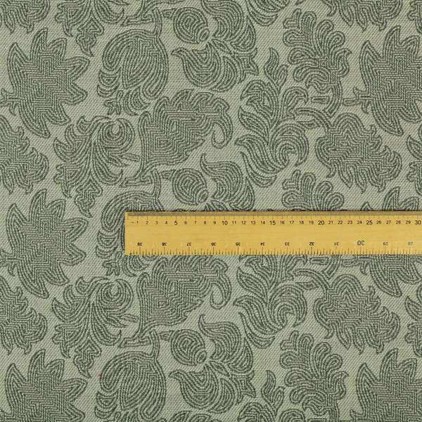 Grey Brown Coloured Floral Swirl Pattern Chenille Furnishing Upholstery Fabric JO-1189 - Made To Measure Curtains