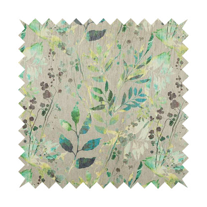 Soft Textured Velvet Floral Pattern Upholstery Fabrics In Grey Green Colour JO-1190 - Roman Blinds