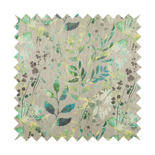 Soft Textured Velvet Floral Pattern Upholstery Fabrics In Grey Green Colour JO-1190 - Made To Measure Curtains