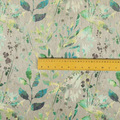 Soft Textured Velvet Floral Pattern Upholstery Fabrics In Grey Green Colour JO-1190