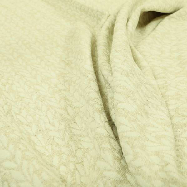 Spike Flower Theme Pattern Cream Colour Soft Chenille Furnishing Fabric JO-1191 - Made To Measure Curtains