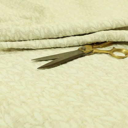 Spike Flower Theme Pattern Cream Colour Soft Chenille Furnishing Fabric JO-1191 - Made To Measure Curtains