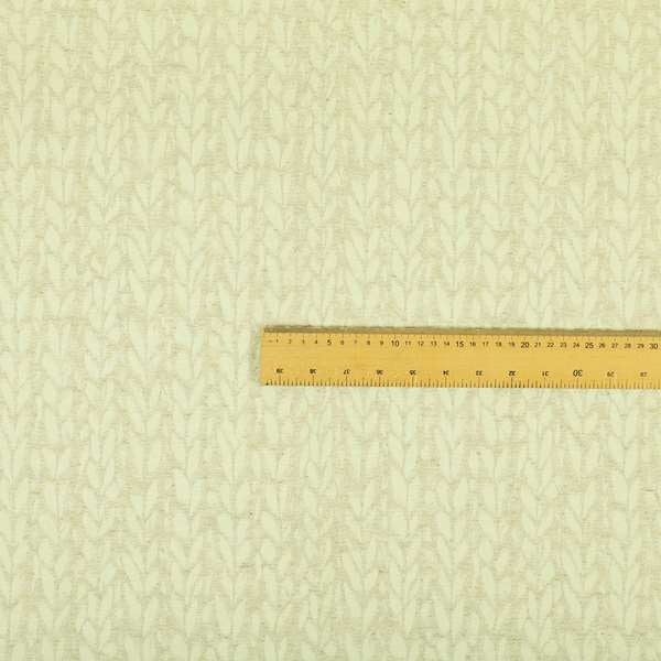 Spike Flower Theme Pattern Cream Colour Soft Chenille Furnishing Fabric JO-1191
