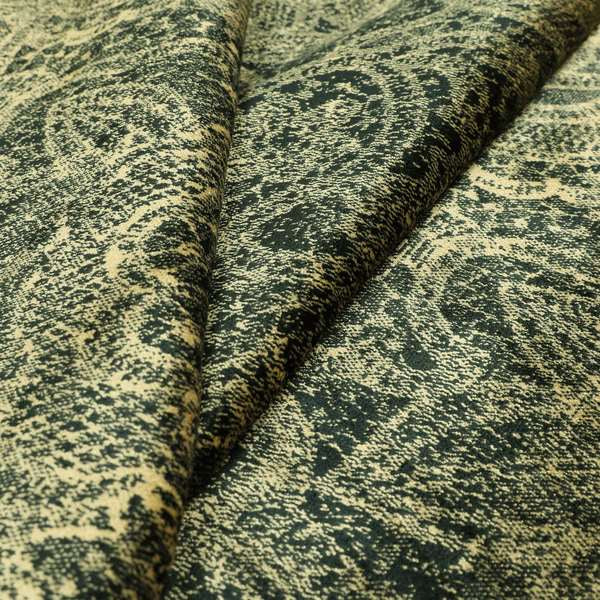 Floral Full Pattern Soft Velvet Navy Blue Beige Colour Upholstery Fabric JO-1198 - Handmade Cushions