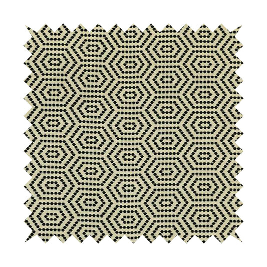 Black Colour Modern Geometric Pattern Chenille Upholstery Fabric JO-1200