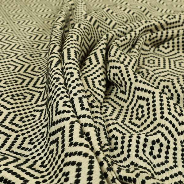 Black Colour Modern Geometric Pattern Chenille Upholstery Fabric JO-1200 - Handmade Cushions