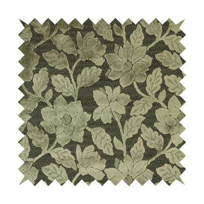 Floral Pattern In Silver Grey Velvet Material Furnishing Upholstery Fabric JO-1203 - Roman Blinds