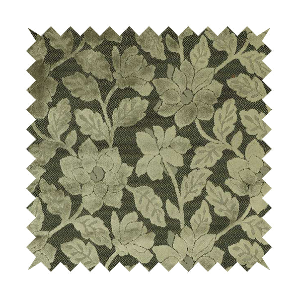 Floral Pattern In Silver Grey Velvet Material Furnishing Upholstery Fabric JO-1203 - Handmade Cushions