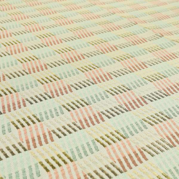 Multi Colour Geometric Stripe Pattern Upholstery Furnishing Fabric JO-1204 - Roman Blinds
