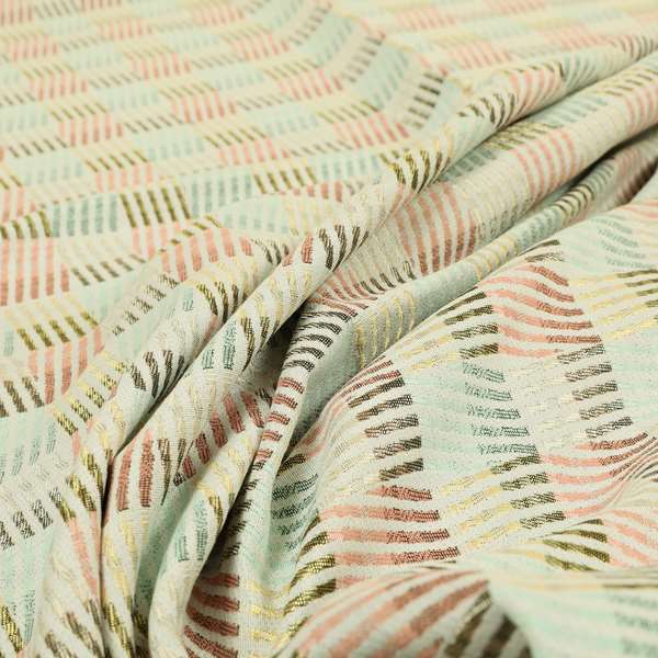 Multi Colour Geometric Stripe Pattern Upholstery Furnishing Fabric JO-1204 - Roman Blinds