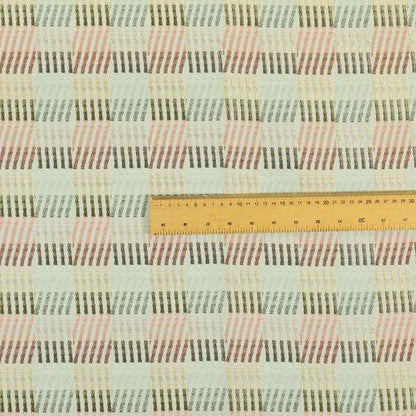 Multi Colour Geometric Stripe Pattern Upholstery Furnishing Fabric JO-1204 - Roman Blinds